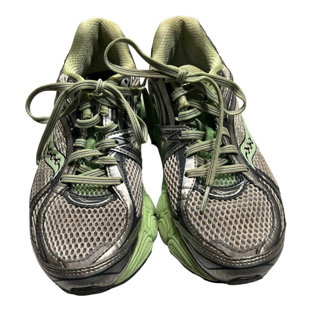 Saucony Progid Omni 11 Running Shoes Green Silver Size 7 Arch-Lock Sneaker Track